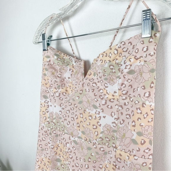 Et Clet Animal & Floral Print Lace Up Back Mini Dress Sz M - Picture 7 of 10